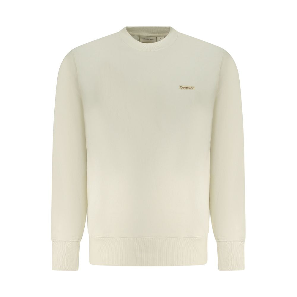 Beige Cotton Men Sweater Calvin Klein