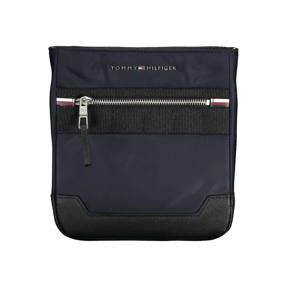 Sleek Blue Shoulder Bag with Contrasting Details Tommy Hilfiger