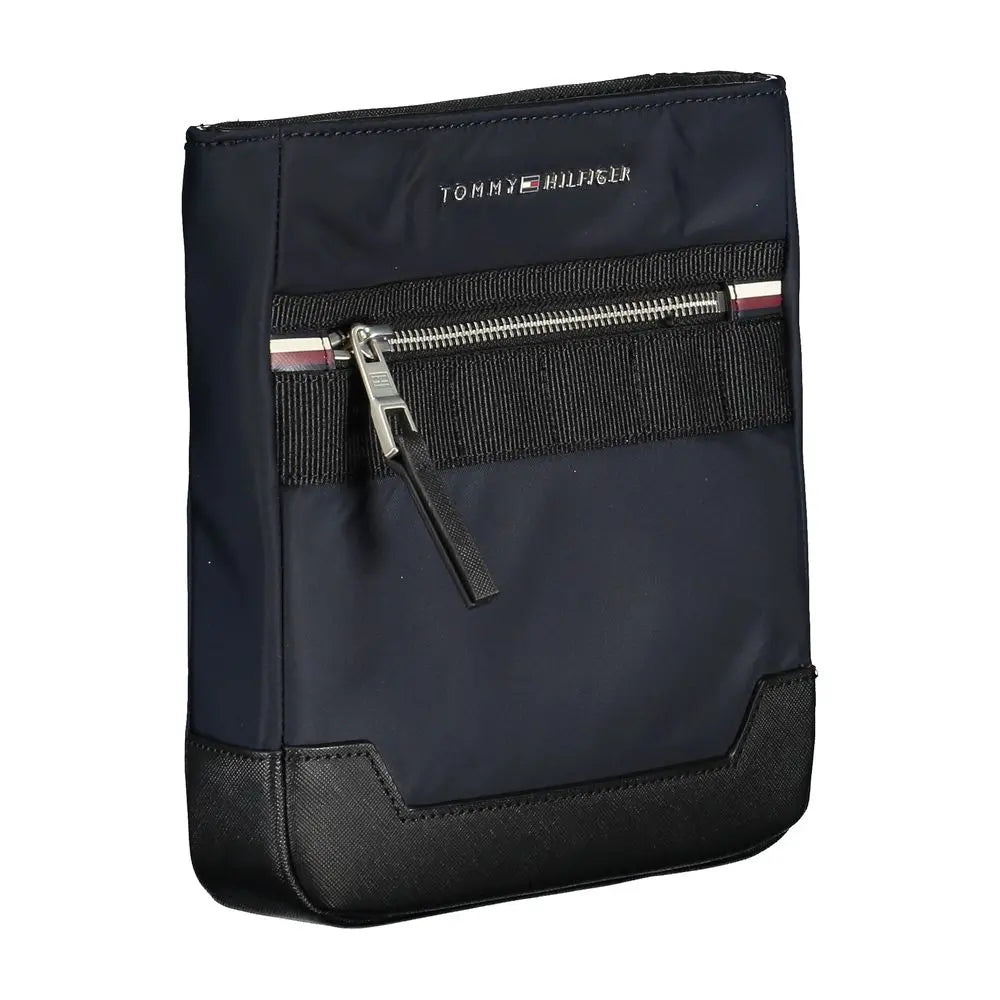 Sleek Blue Shoulder Bag with Contrasting Details Tommy Hilfiger