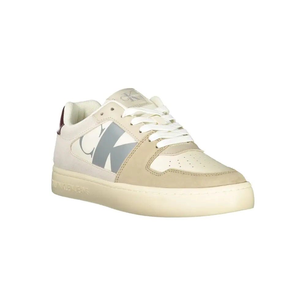 Beige Polyester Men Sneaker Calvin Klein