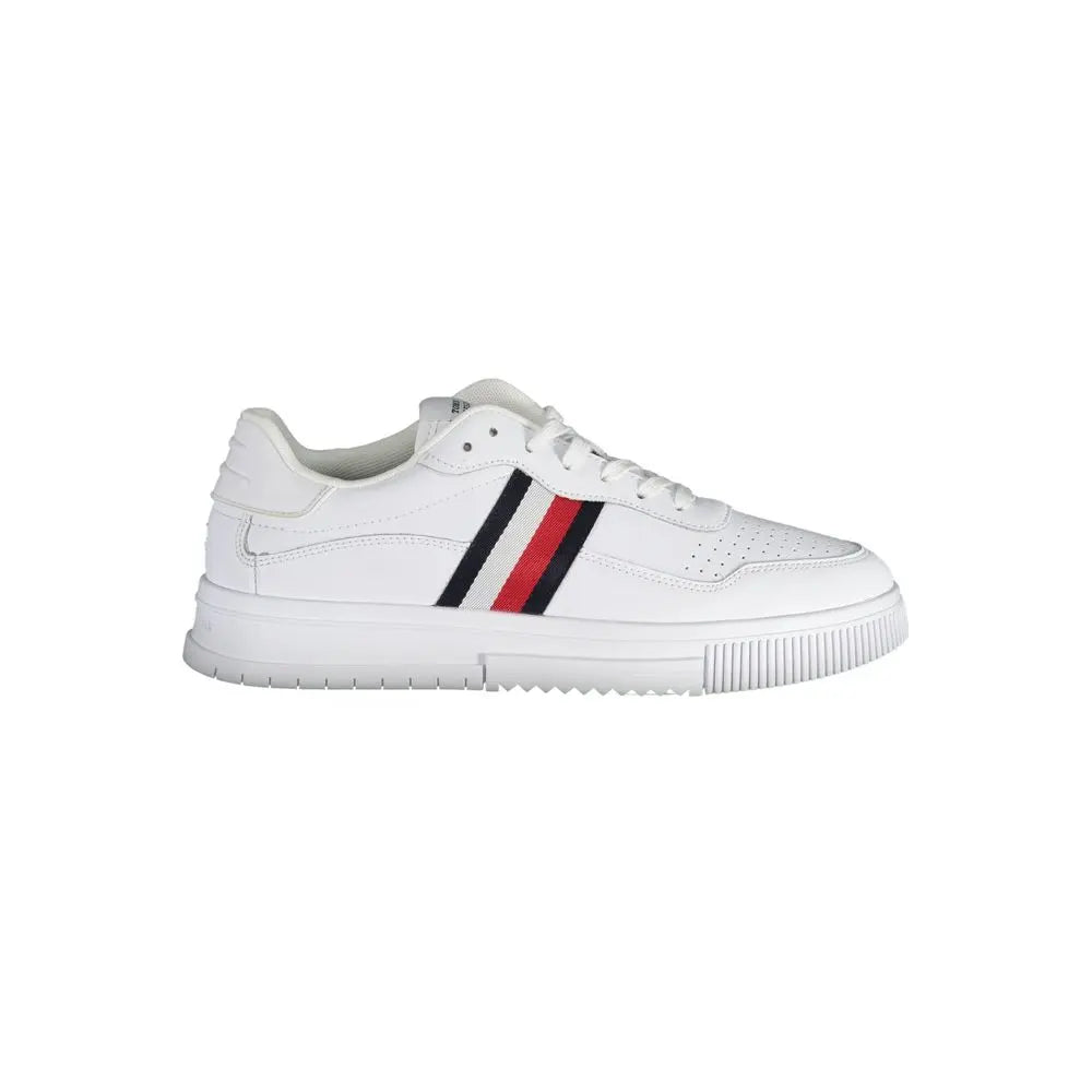 White Leather Men Sneaker Tommy Hilfiger