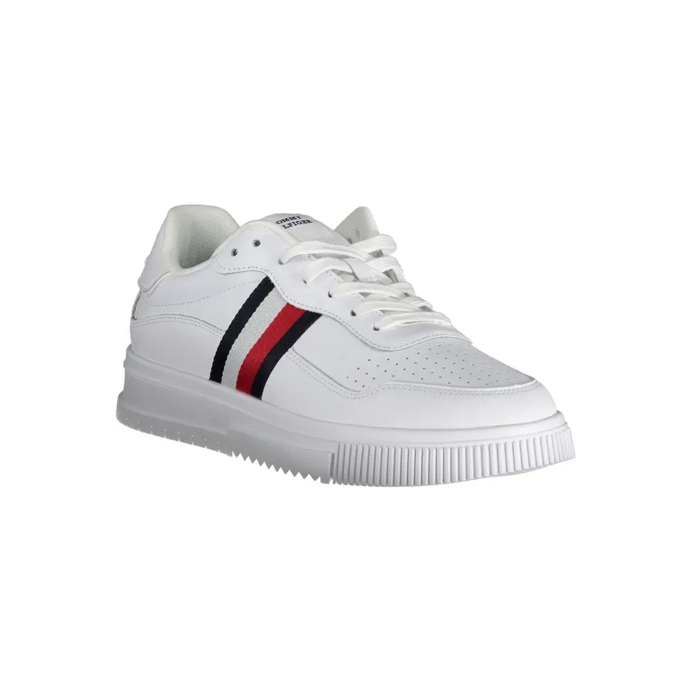 White Leather Men Sneaker Tommy Hilfiger