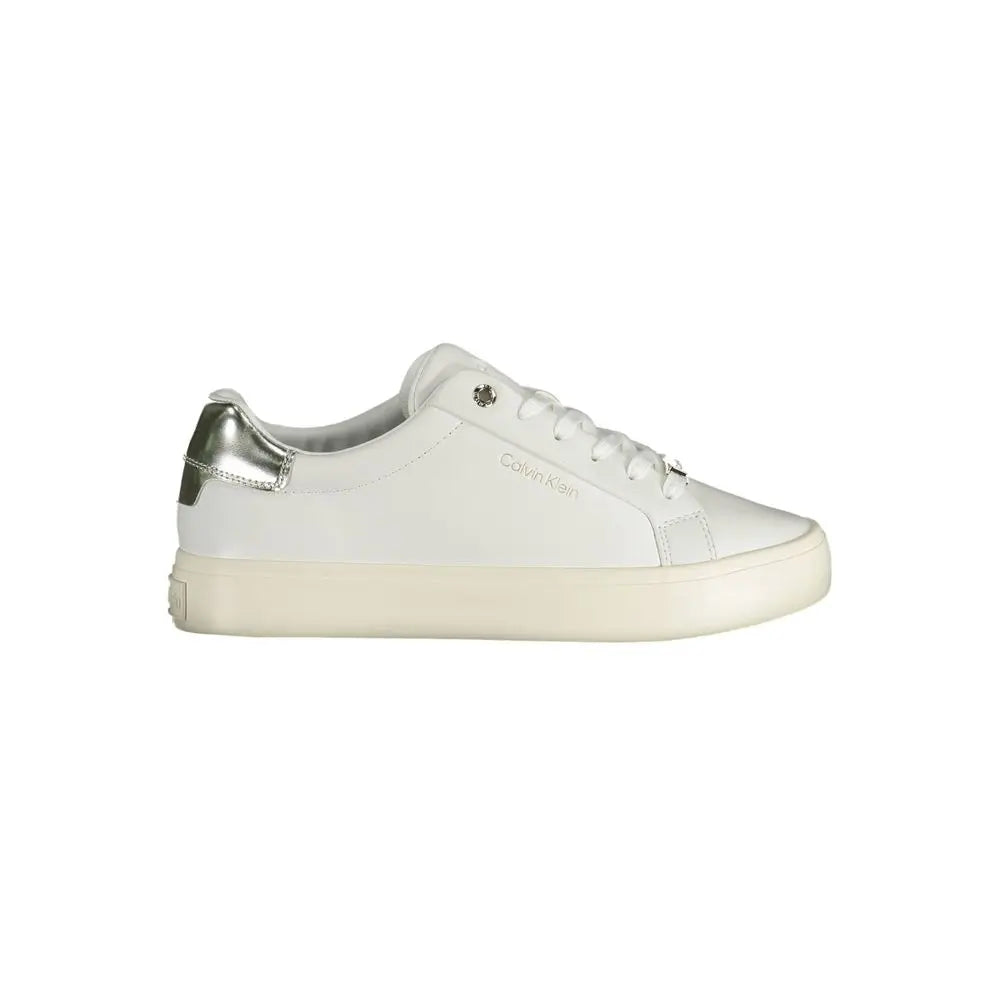 White Leather Women Sneaker Calvin Klein