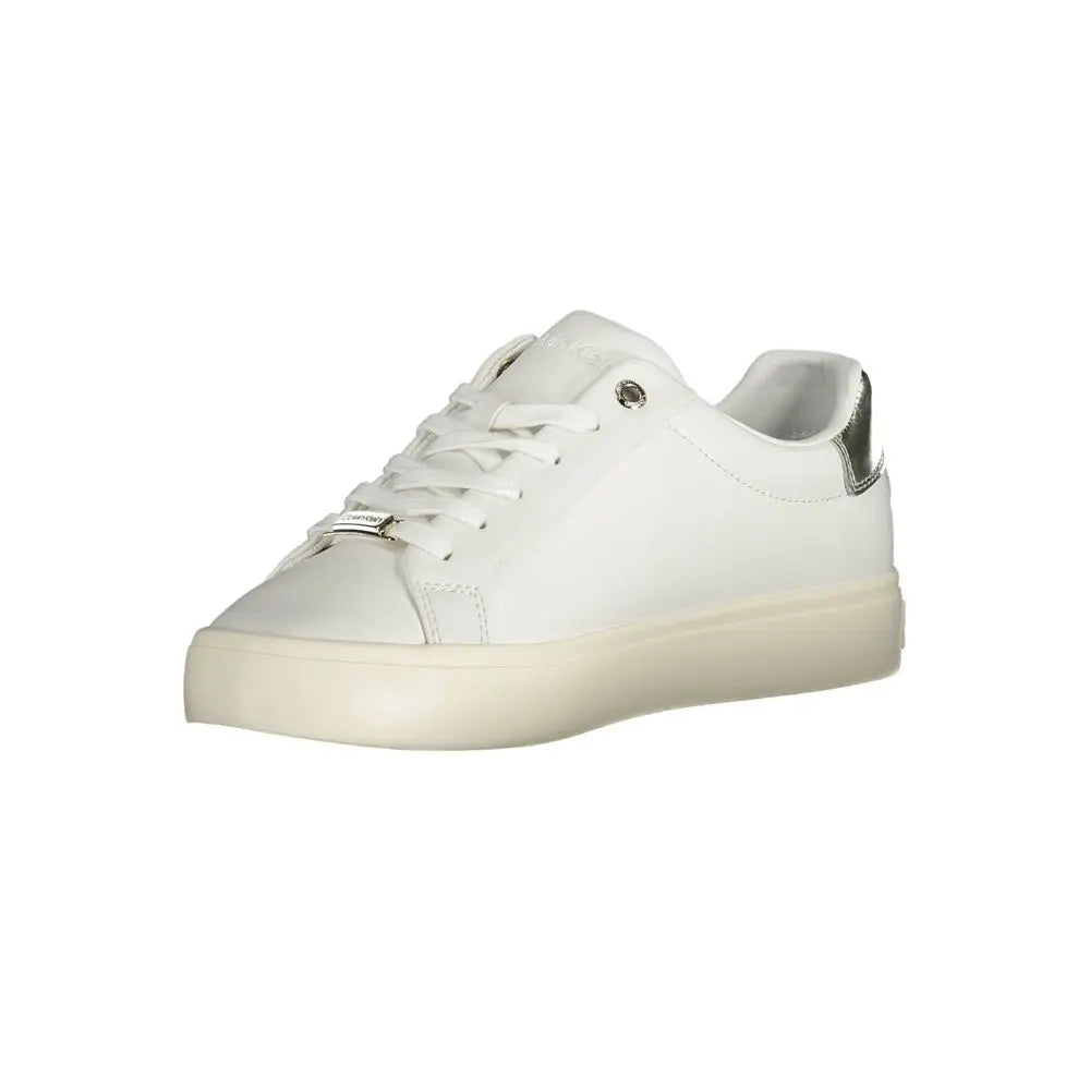 White Leather Women Sneaker Calvin Klein