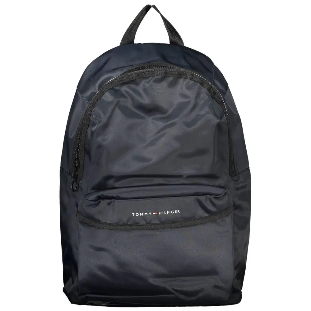 Blue Polyester Men Backpack Tommy Hilfiger