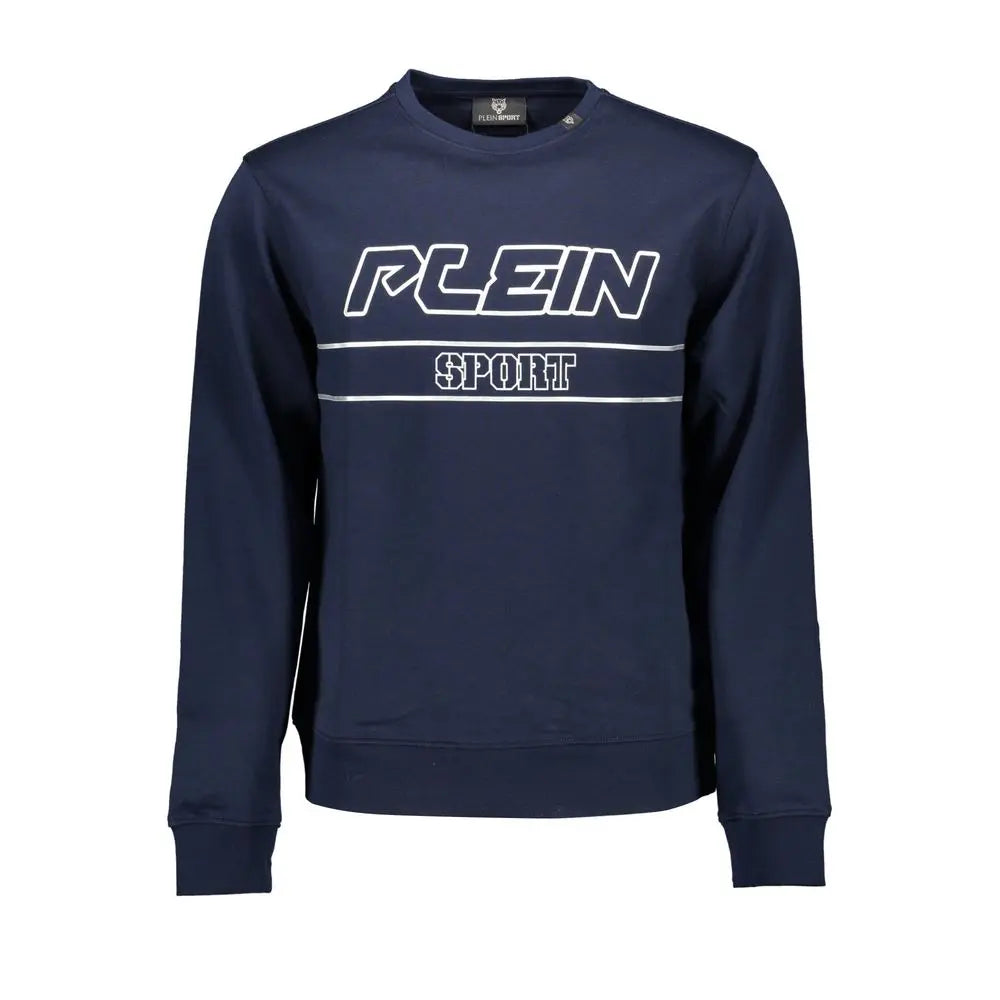Blue Cotton Men Sweater Plein Sport
