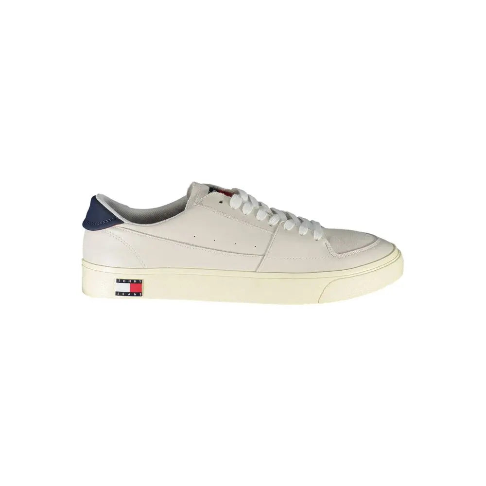 White Leather Men Sneaker Tommy Hilfiger