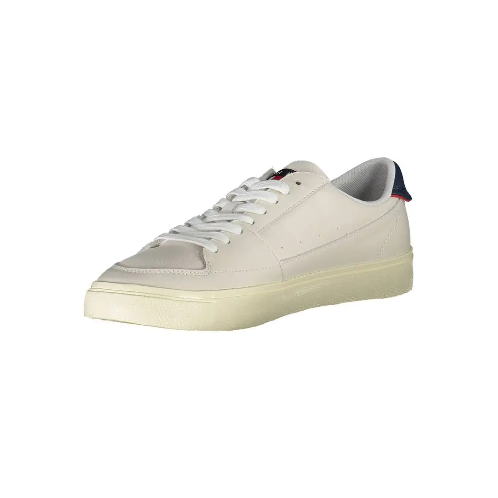 White Leather Men Sneaker Tommy Hilfiger