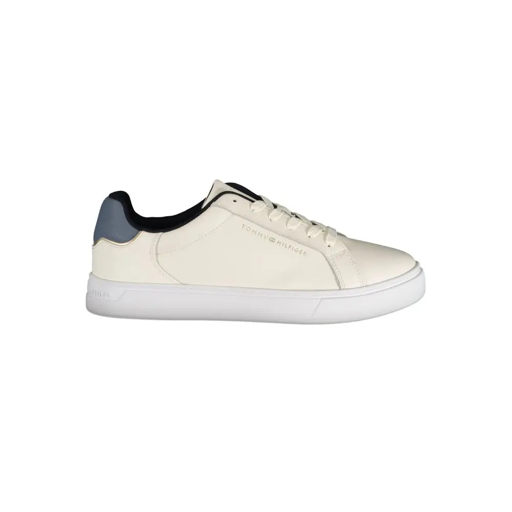 Beige Leather Women Sneaker Tommy Hilfiger