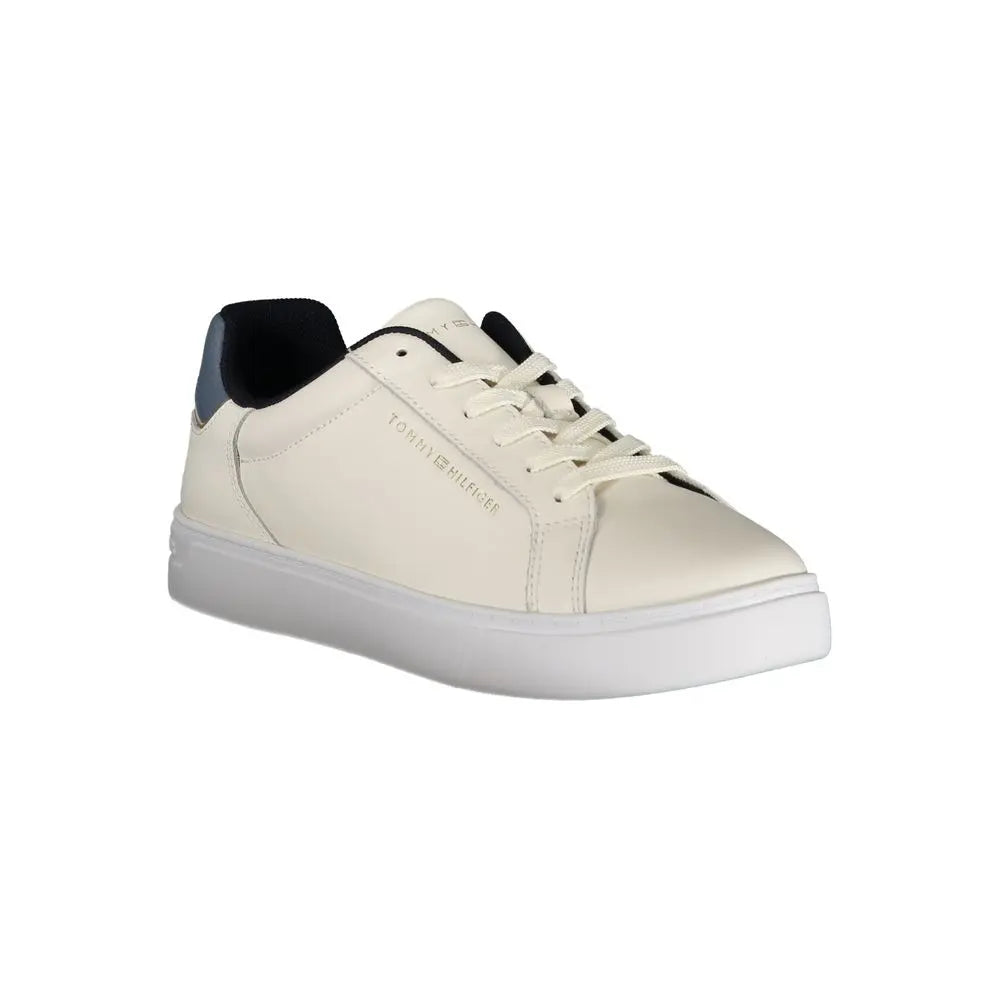 Beige Leather Women Sneaker Tommy Hilfiger
