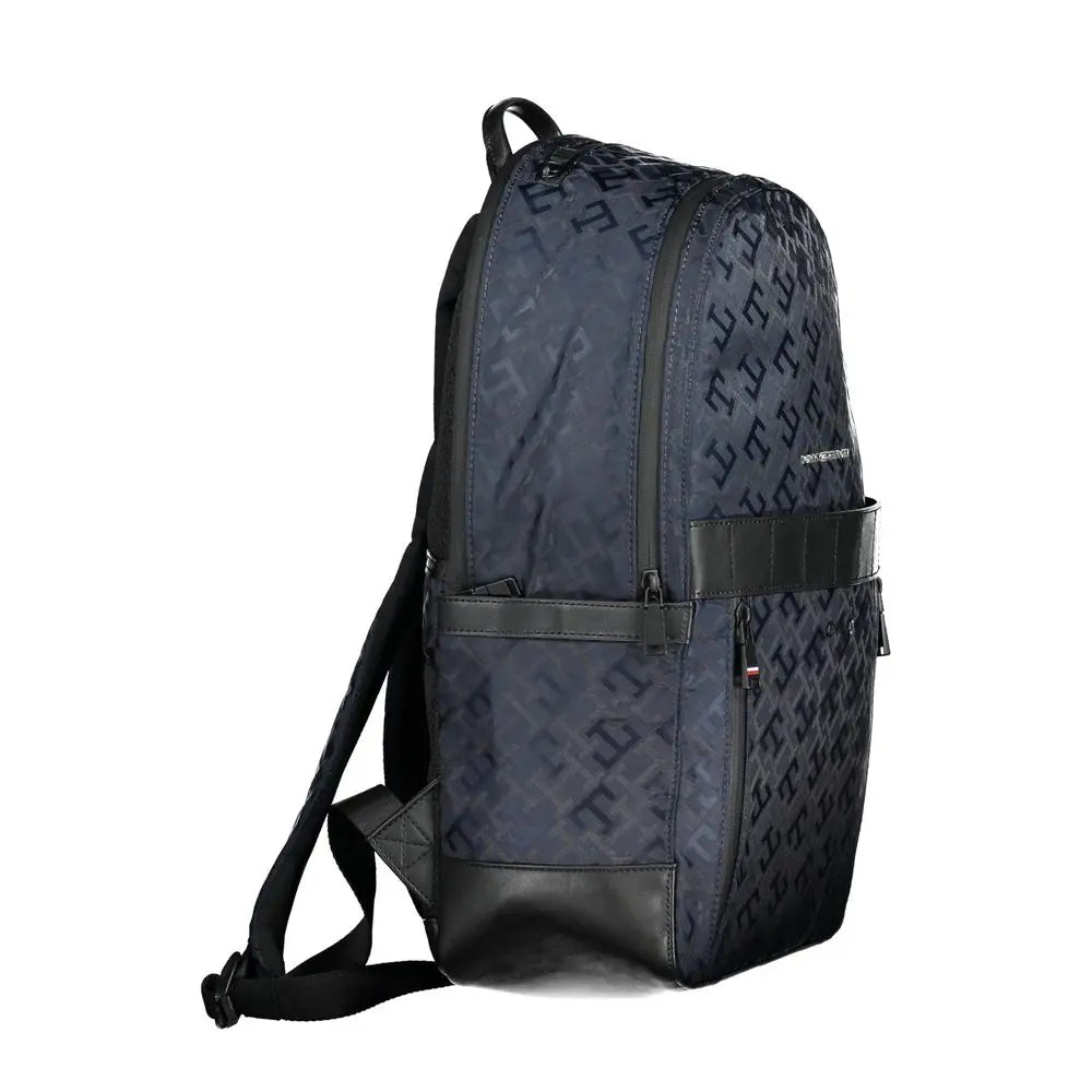 Blue Polyester Men Backpack Tommy Hilfiger