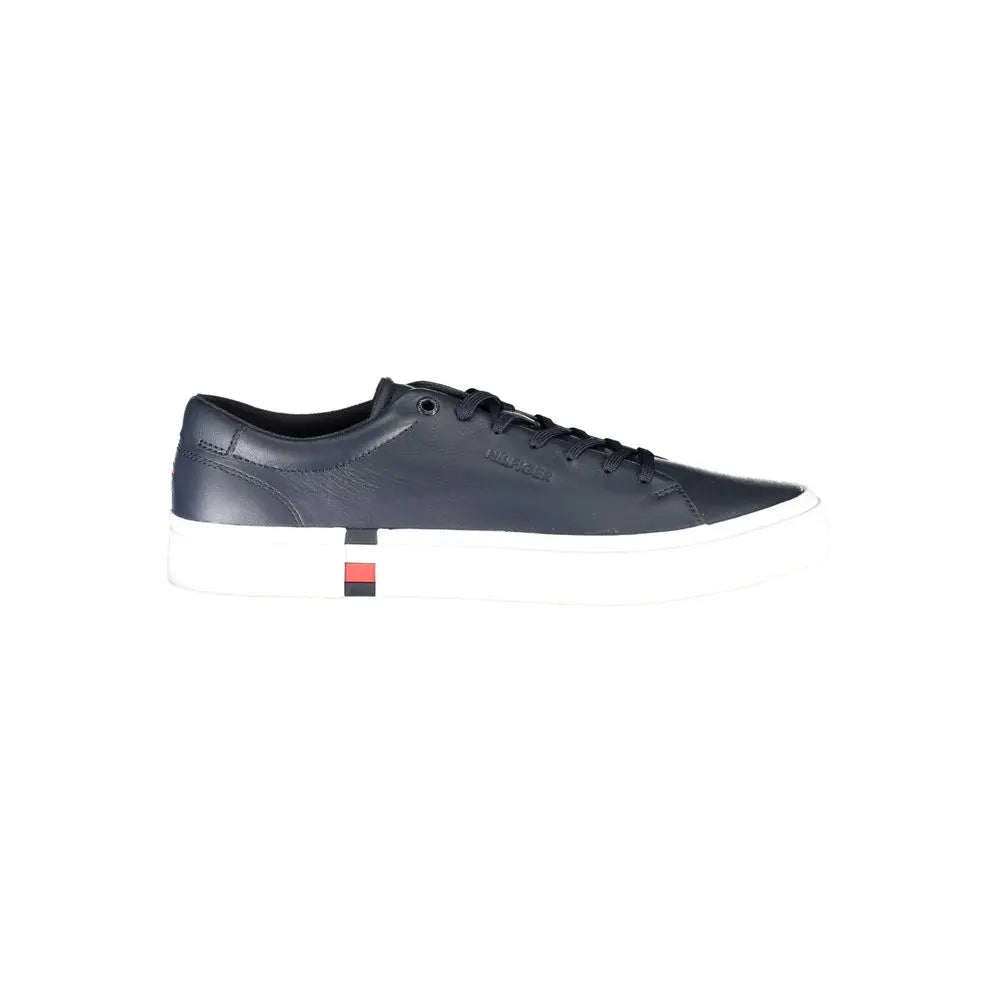 Blue Leather Men Sneaker Tommy Hilfiger