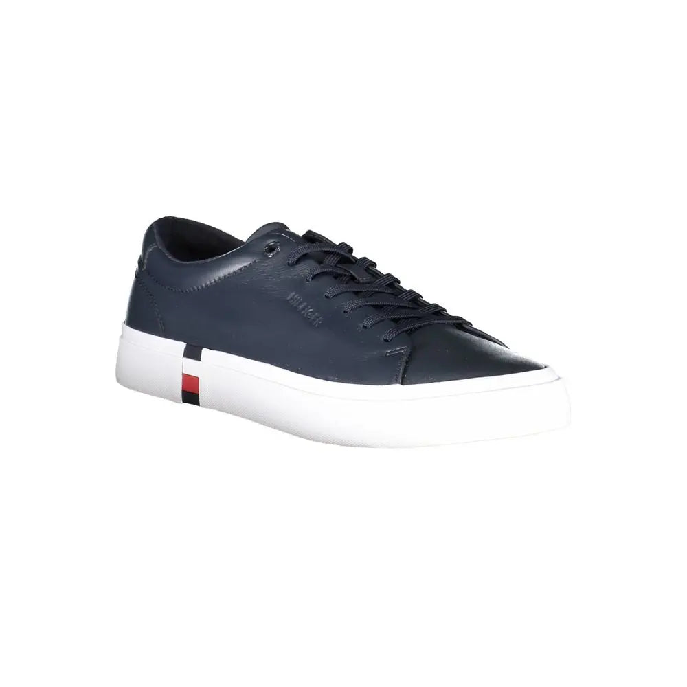 Blue Leather Men Sneaker Tommy Hilfiger