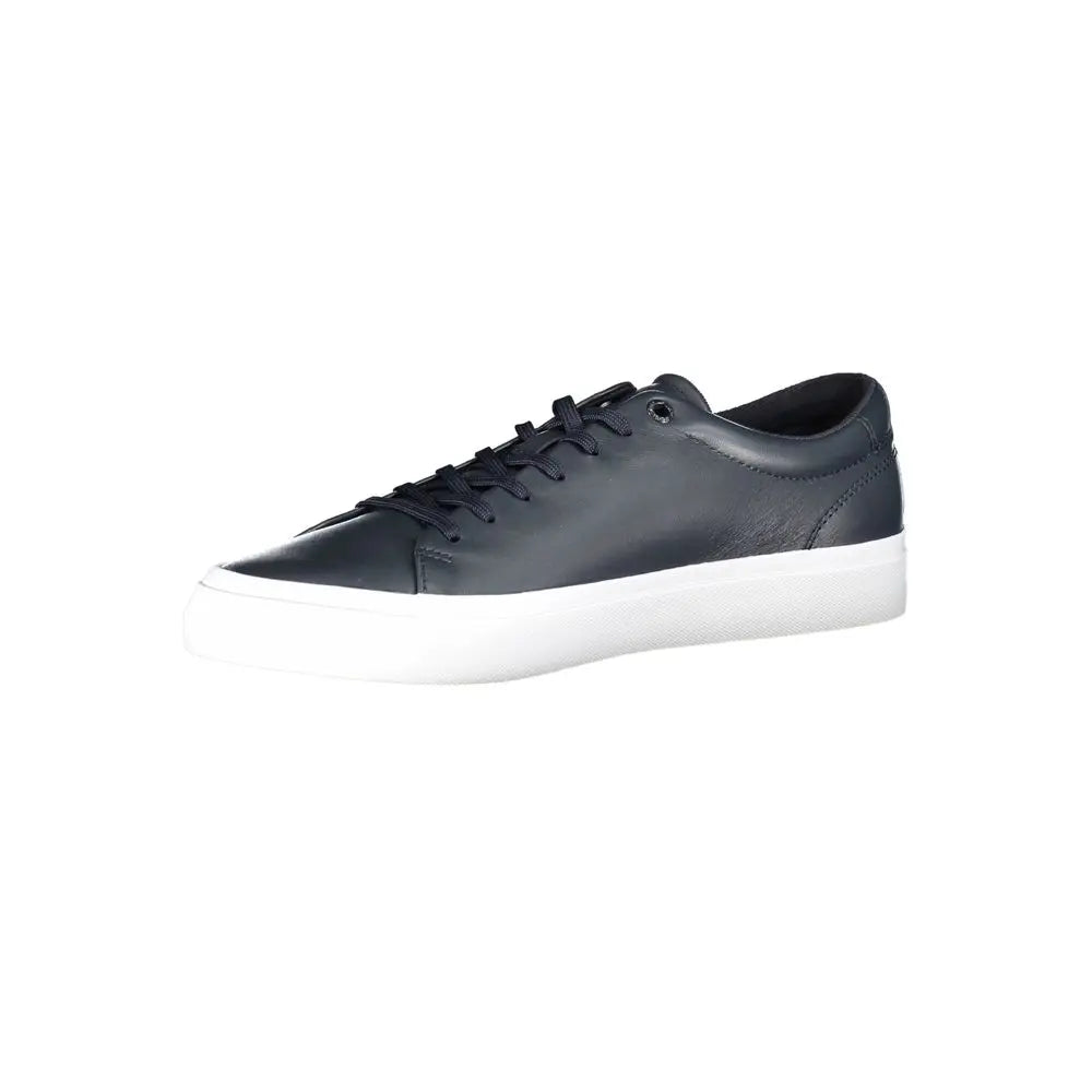 Blue Leather Men Sneaker Tommy Hilfiger