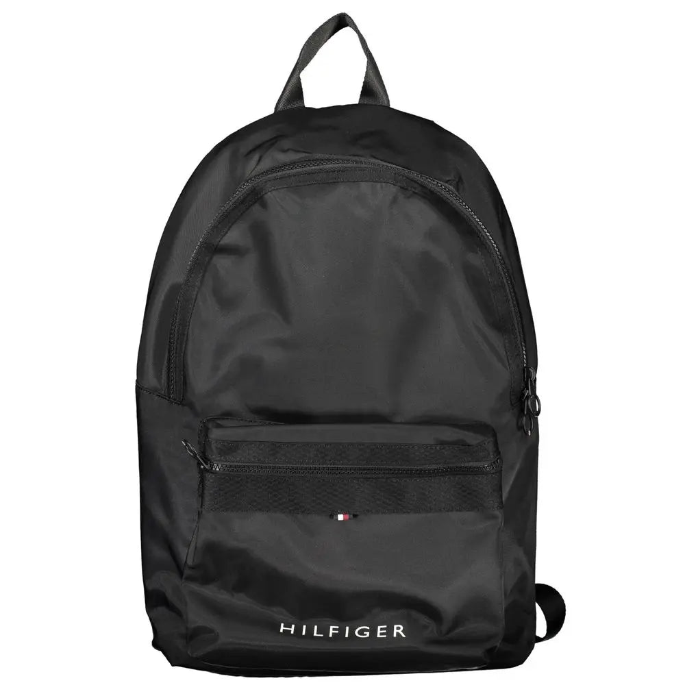 Black Polyester Men Backpack Tommy Hilfiger