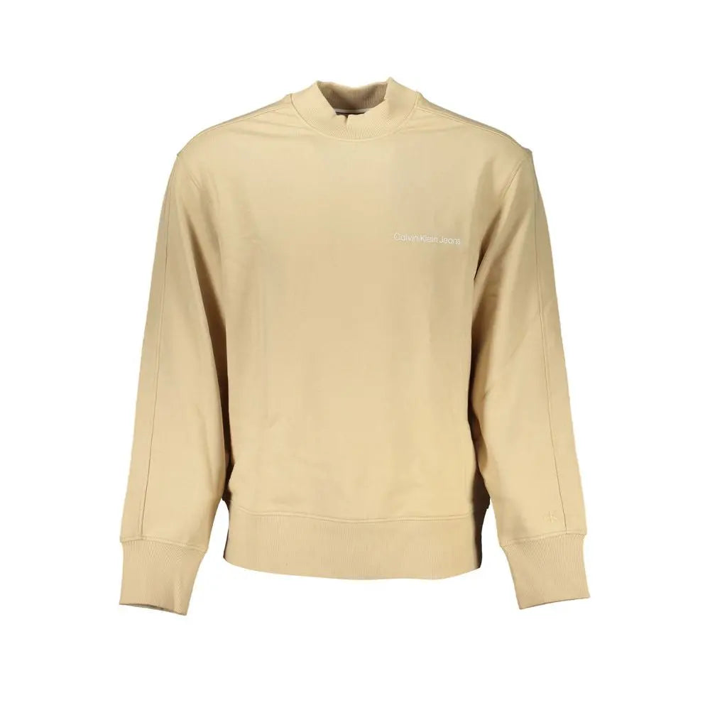Beige Cotton Men Sweater Calvin Klein