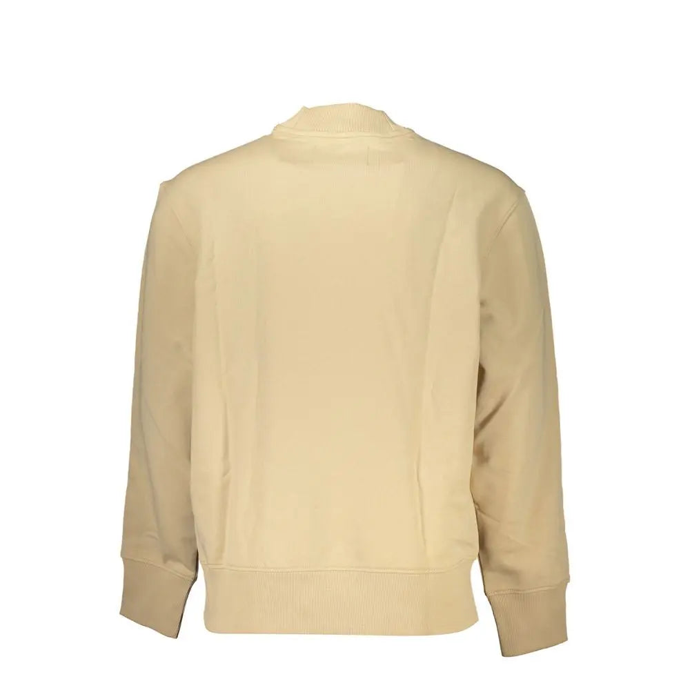 Beige Cotton Men Sweater Calvin Klein