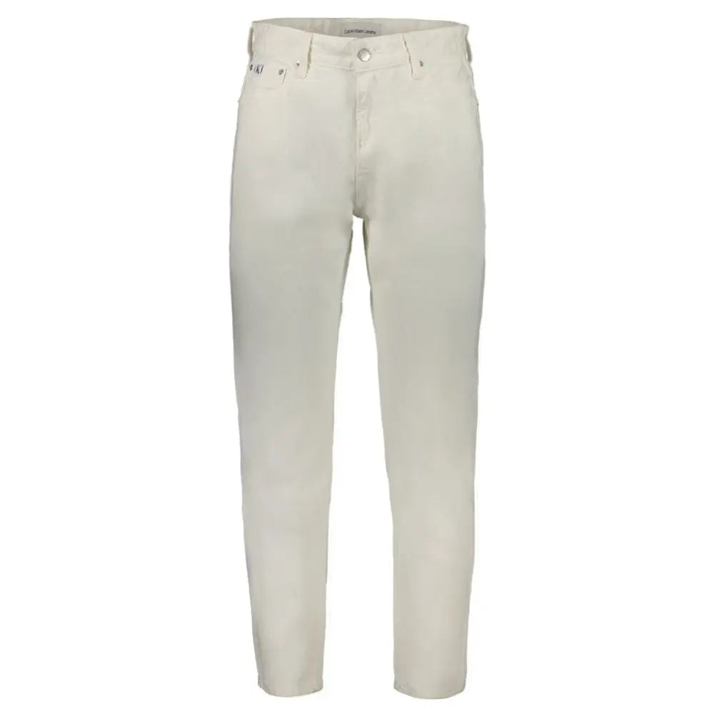White Cotton Men's Jeans Calvin Klein