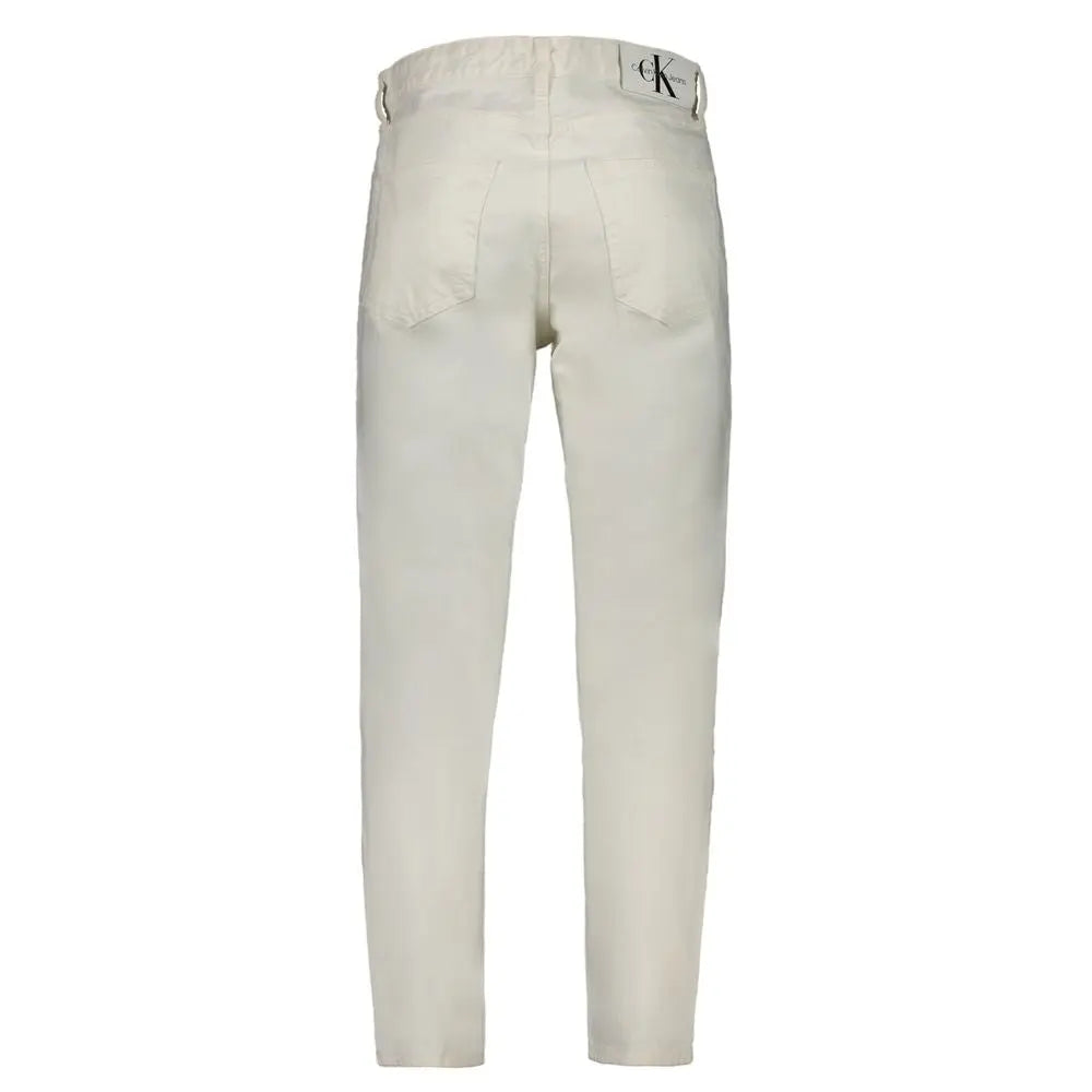 White Cotton Men's Jeans Calvin Klein