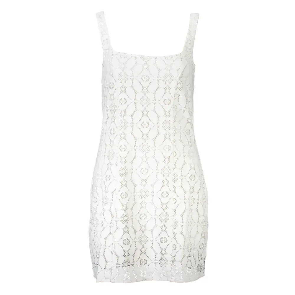 White Polyester Women Dress Desigual