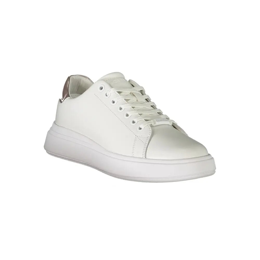 White Leather Women Sneaker Calvin Klein