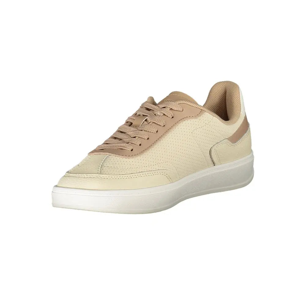 Beige Leather Women Sneaker Tommy Hilfiger