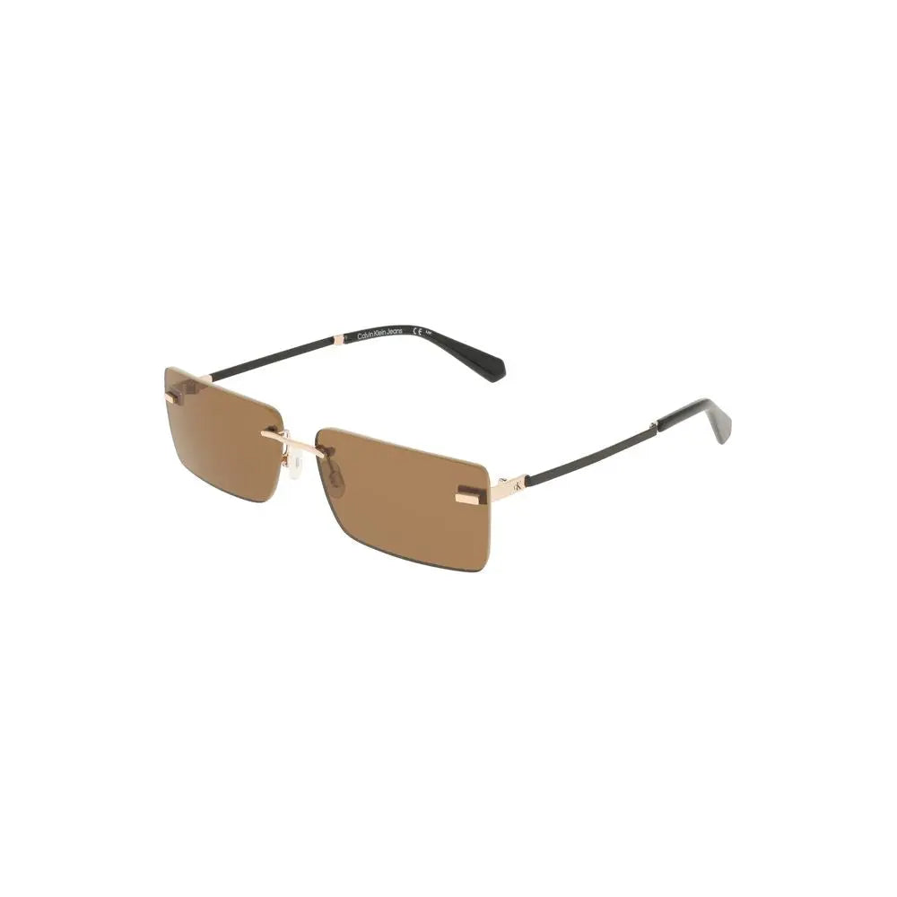 Beige Metal Women Sunglass Calvin Klein