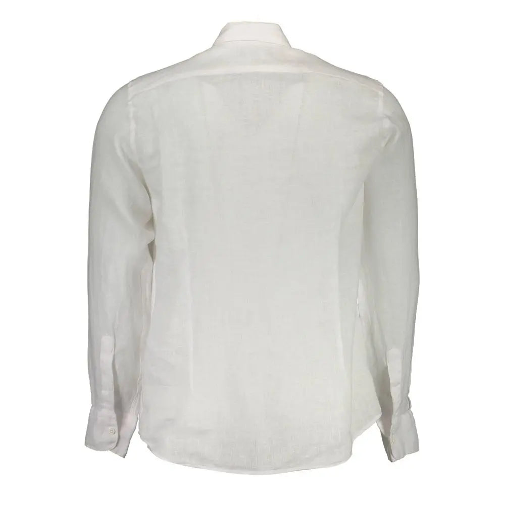 White Linen Men Shirt La Martina