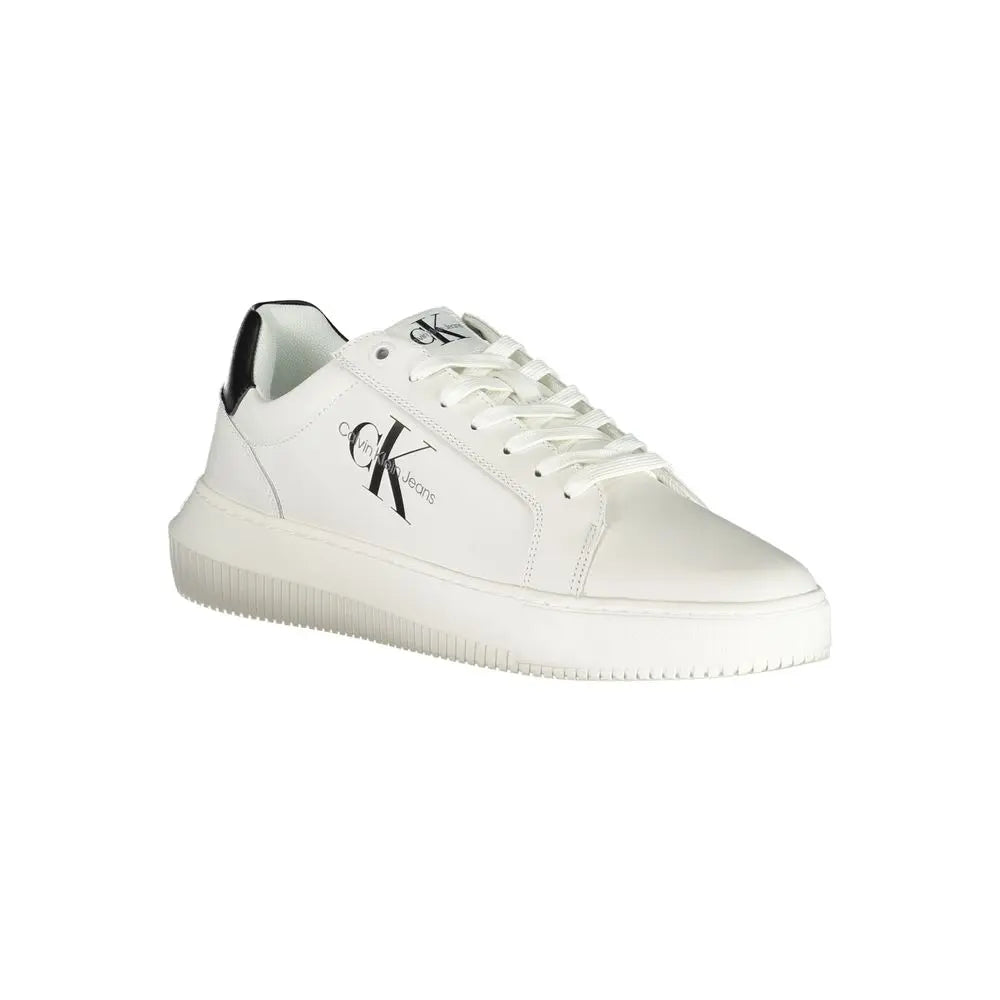 Sophisticated White Lace-Up Sneakers Calvin Klein