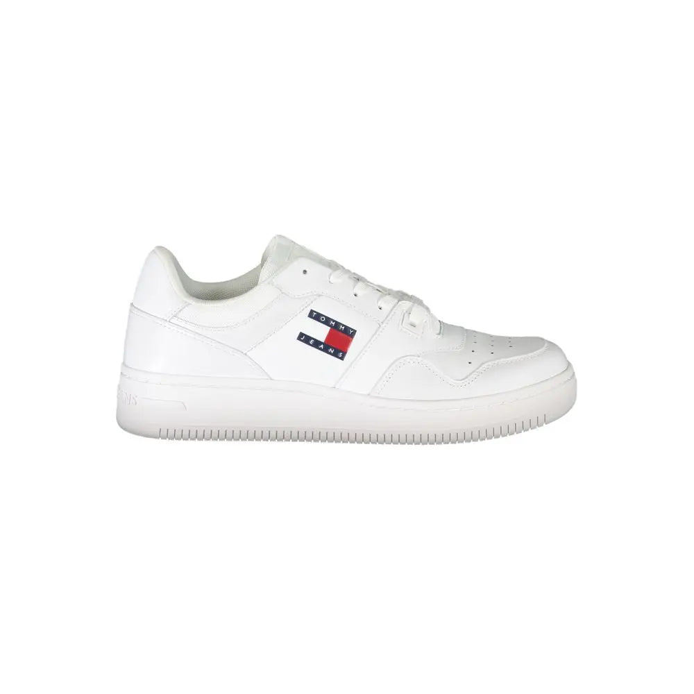 White Leather Men Sneaker Tommy Hilfiger