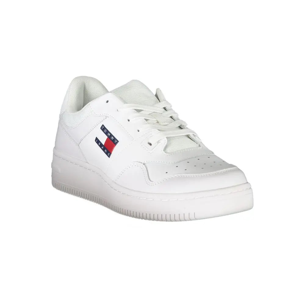 White Leather Men Sneaker Tommy Hilfiger