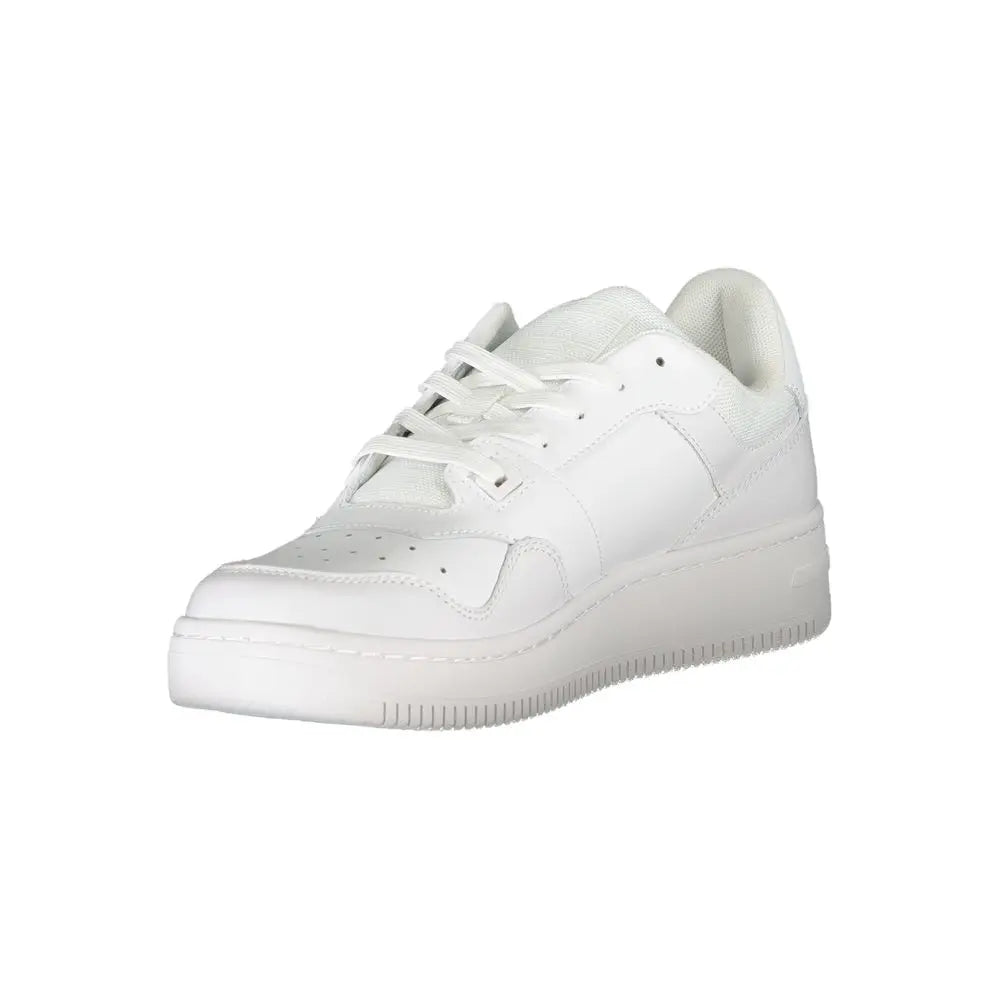 White Leather Men Sneaker Tommy Hilfiger