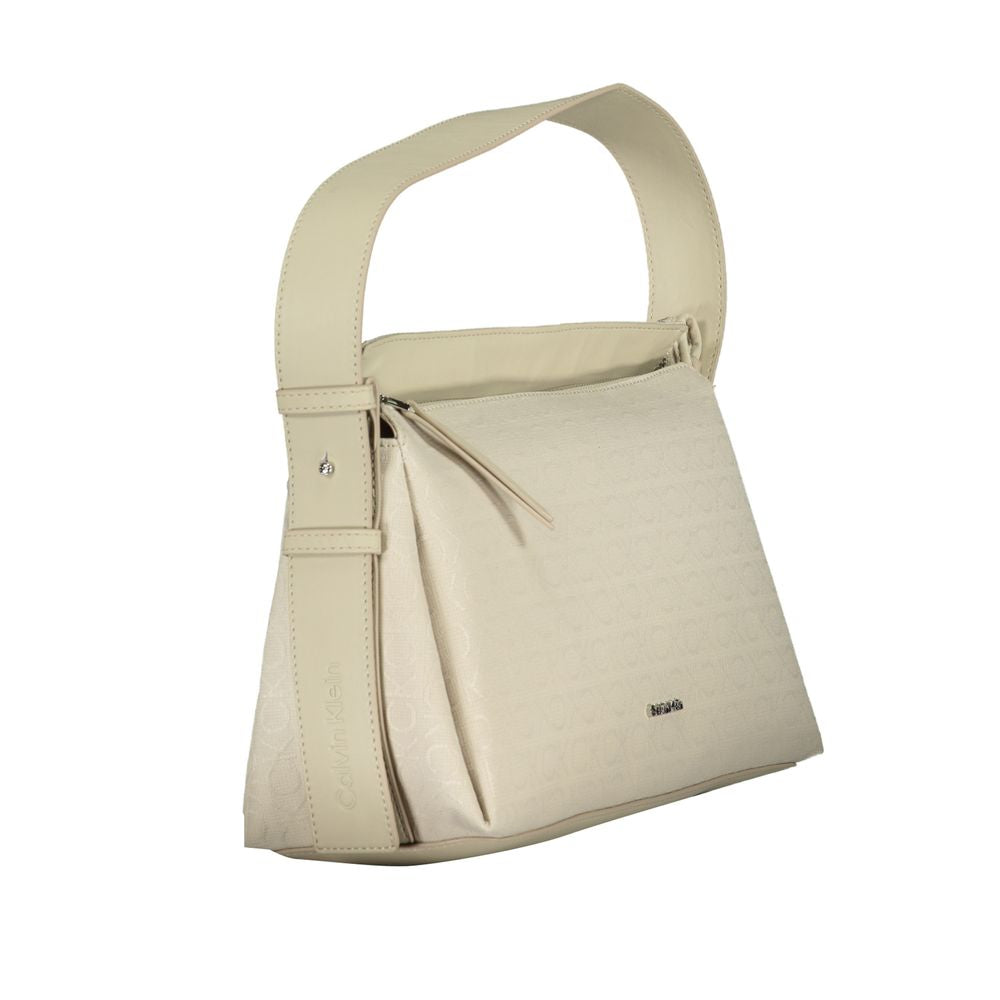 Beige Polyester Women Handbag Calvin Klein