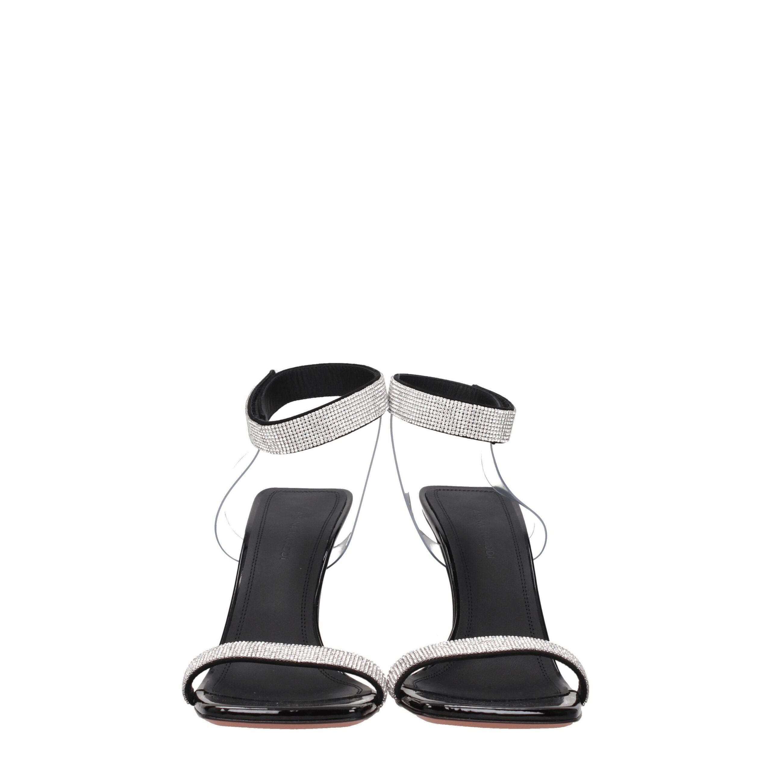 Black Crystals Stiletto Heel Sandals Amina Muaddi