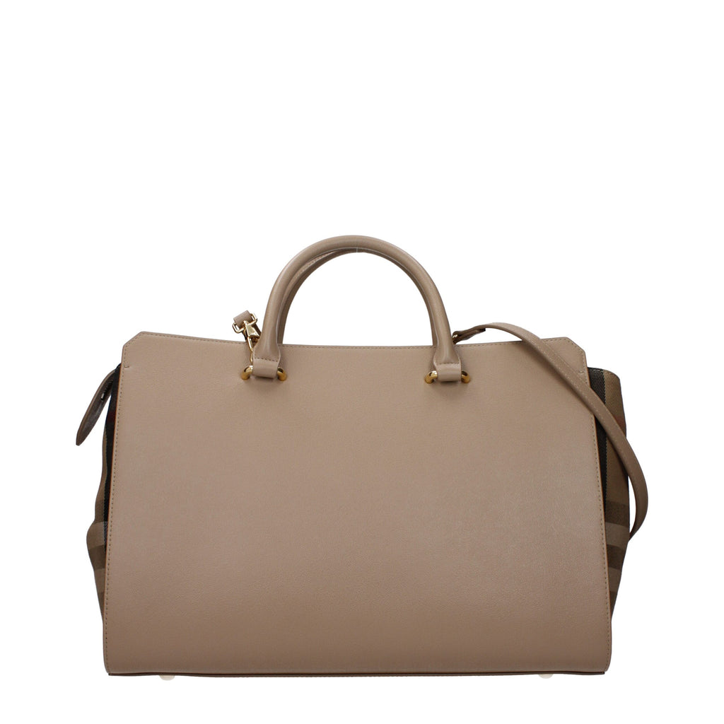 Beige Leather Handbag Burberry
