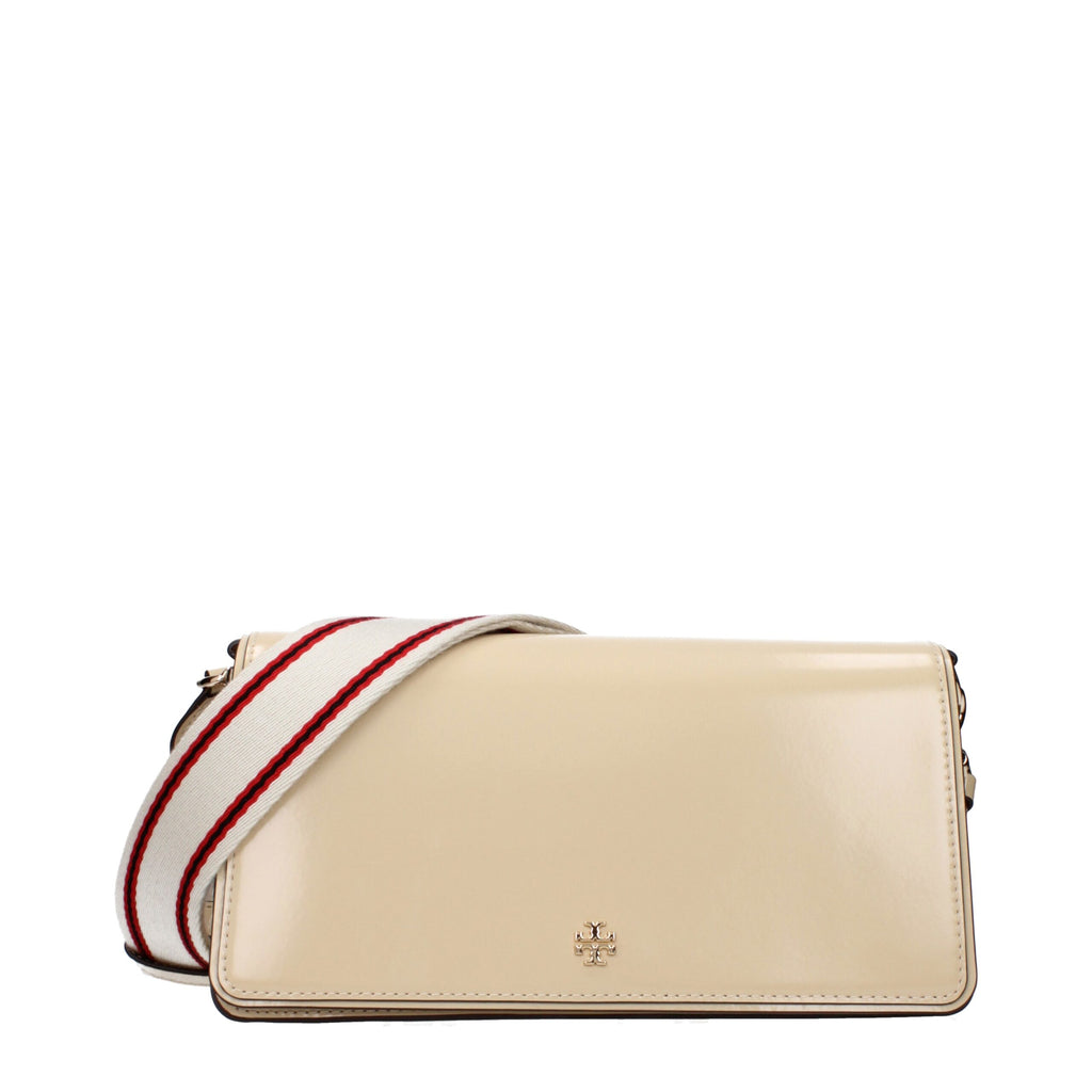 Beige Leather Crossbody Bag Tory Burch