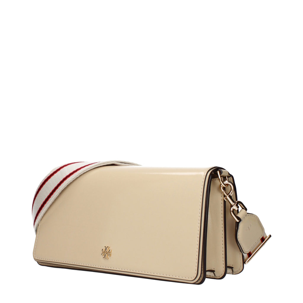 Beige Leather Crossbody Bag Tory Burch