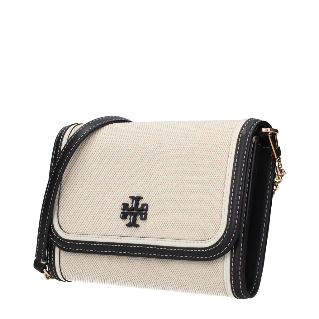 Beige Fabric Clutch Bag Tory Burch