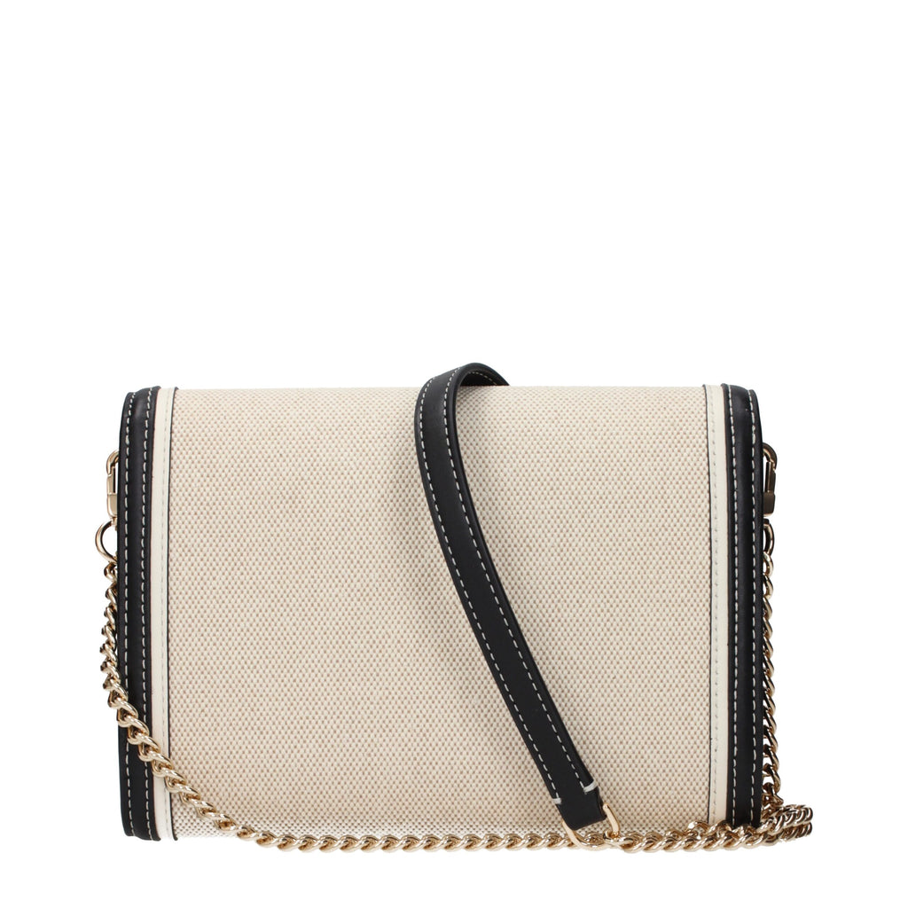 Beige Fabric Clutch Bag Tory Burch