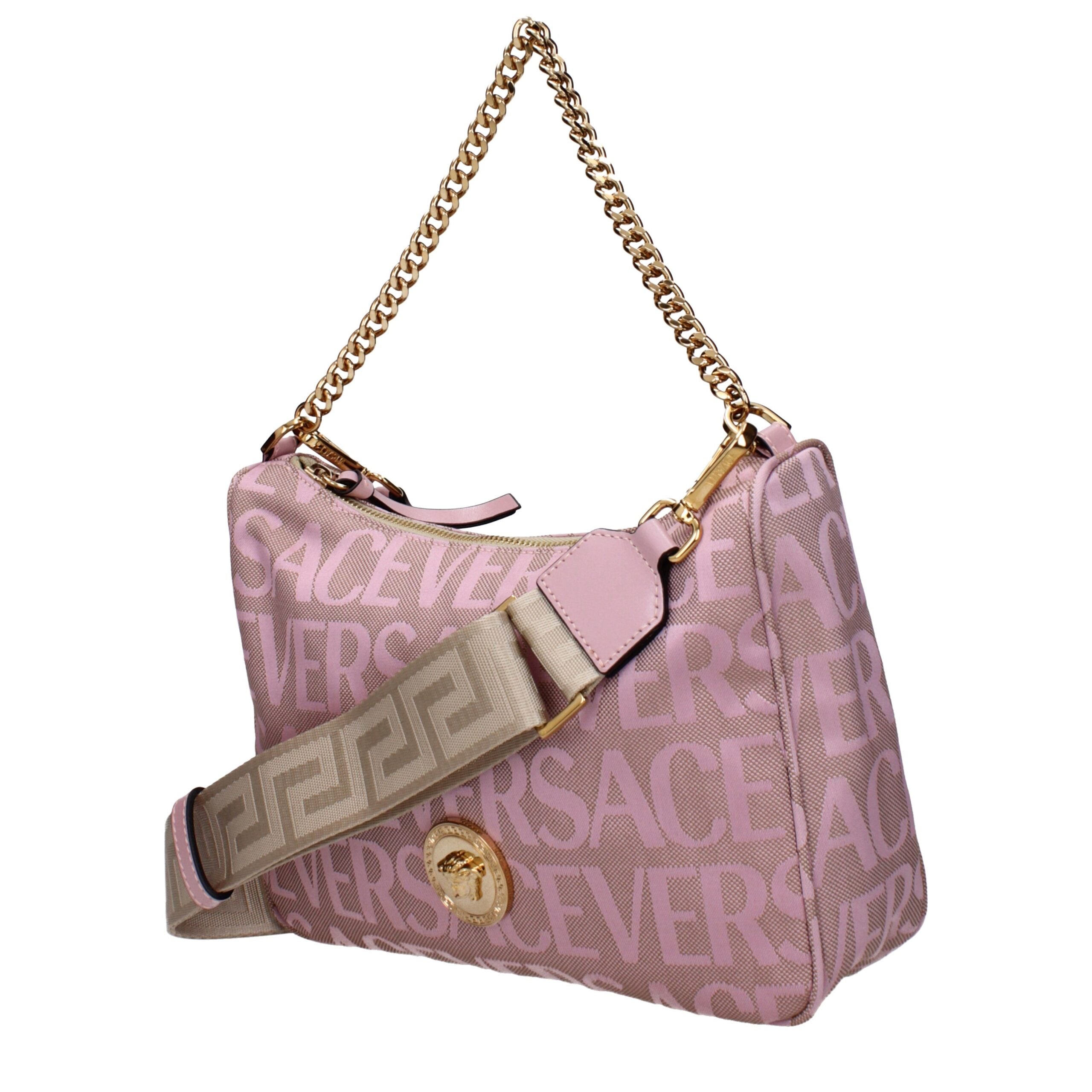Beige Fabric Handbag Versace