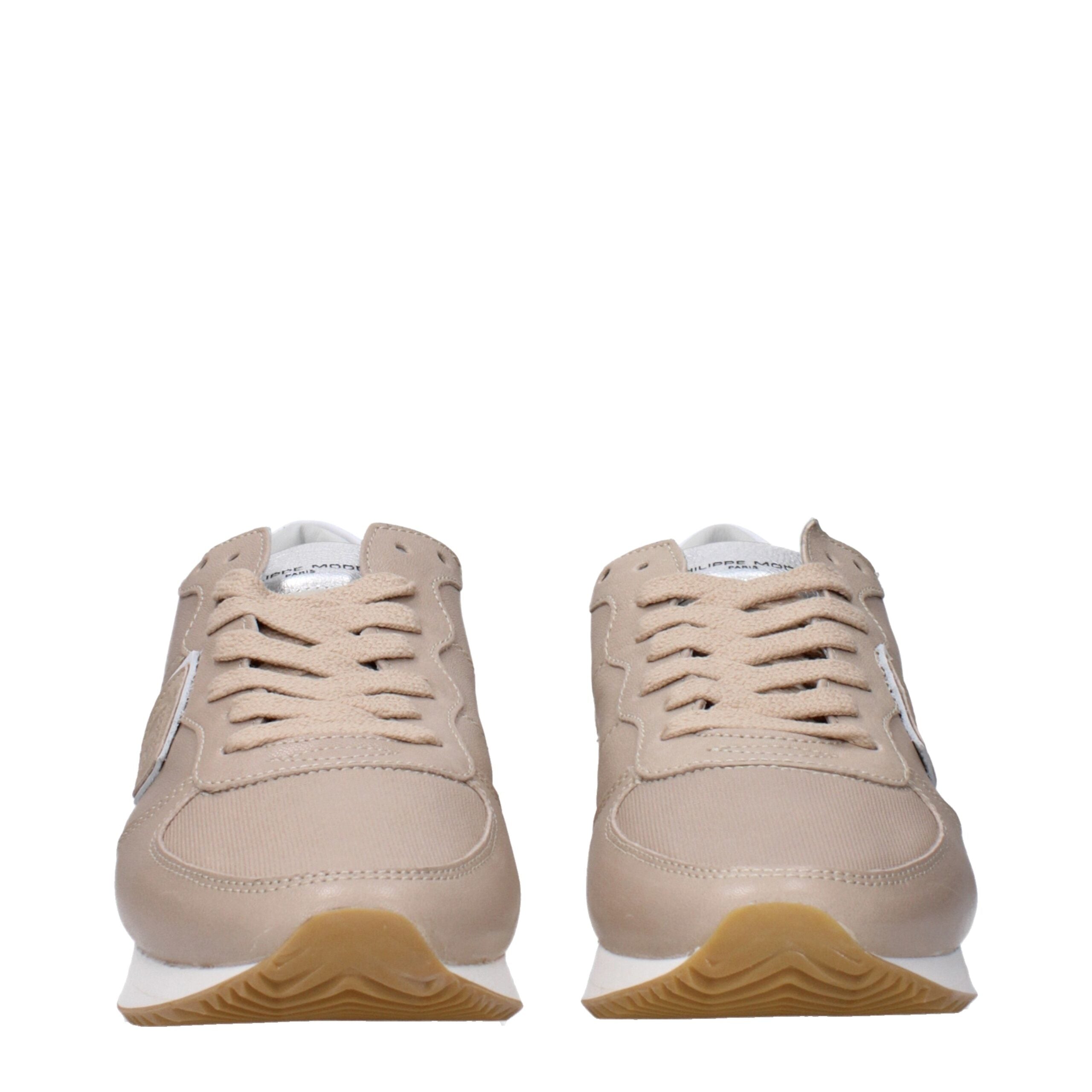 Beige Leather Low Top Sneakers Philippe Model