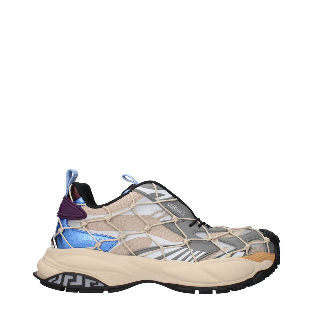 Beige Fabric Sneakers Versace