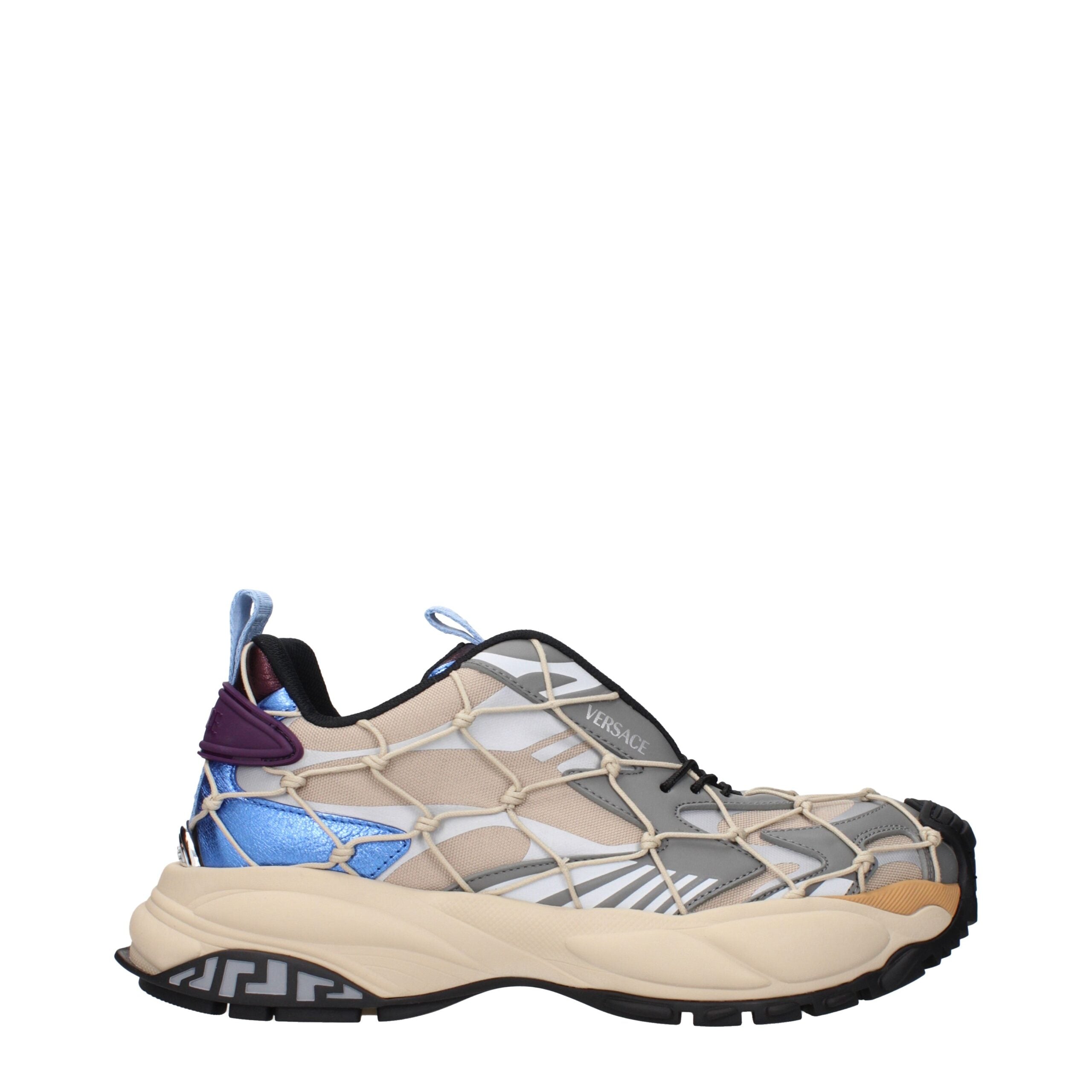 Beige Fabric Sneakers Versace