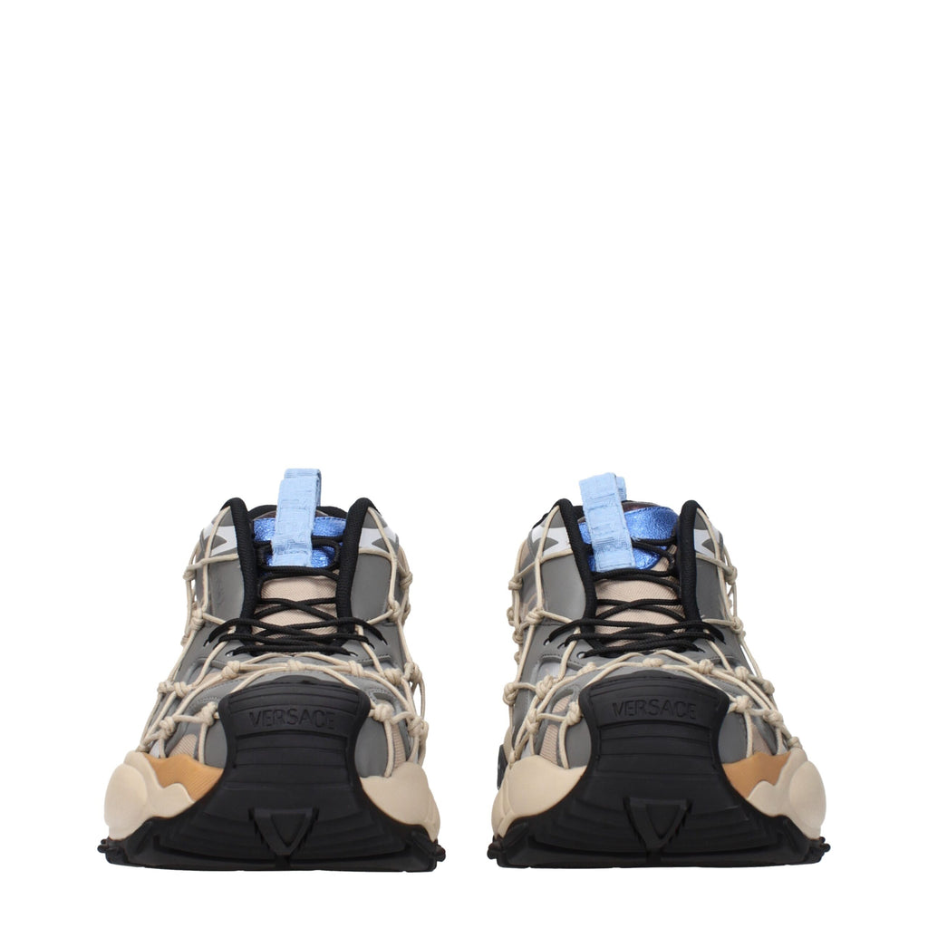 Beige Fabric Sneakers Versace