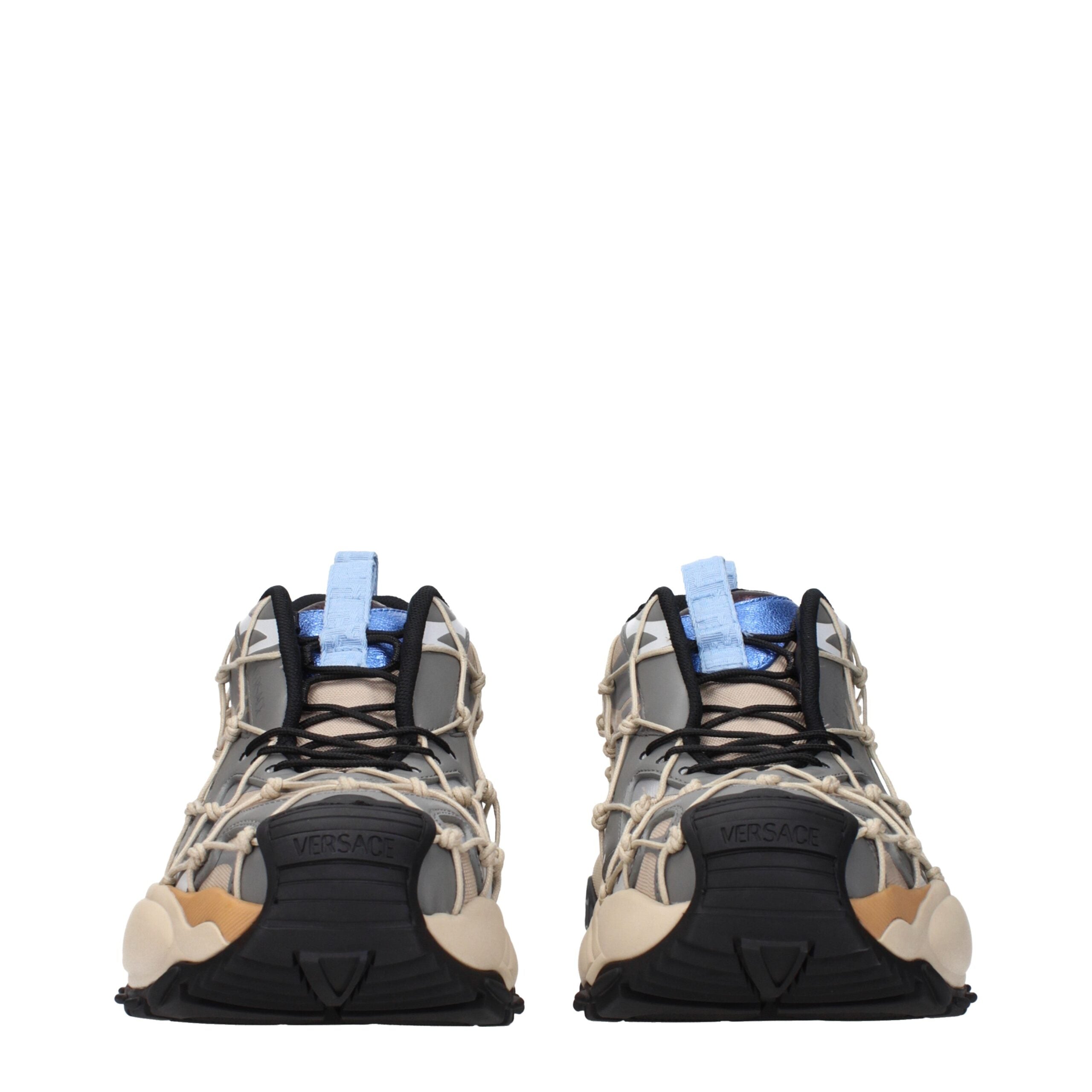 Beige Fabric Sneakers Versace