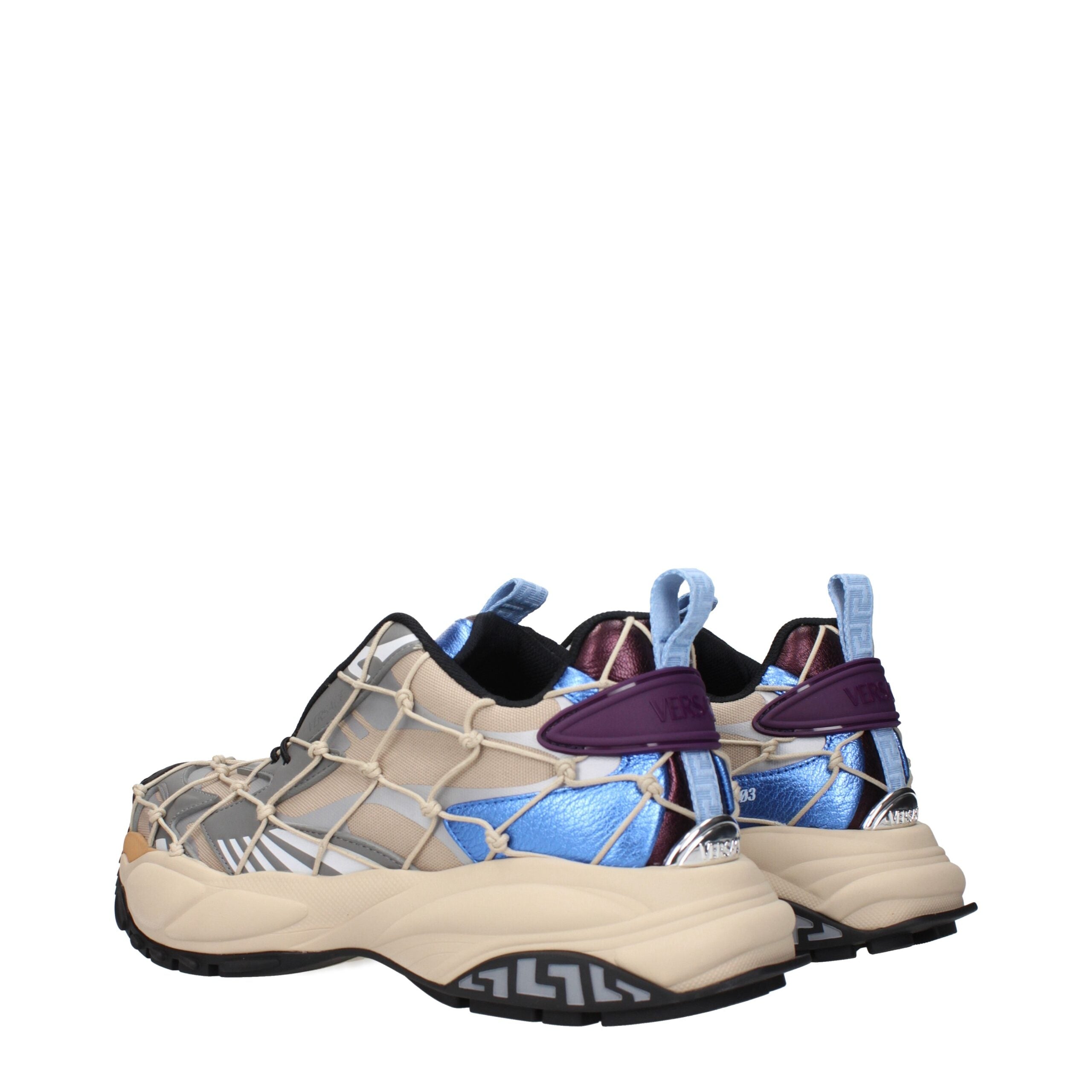 Beige Fabric Sneakers Versace