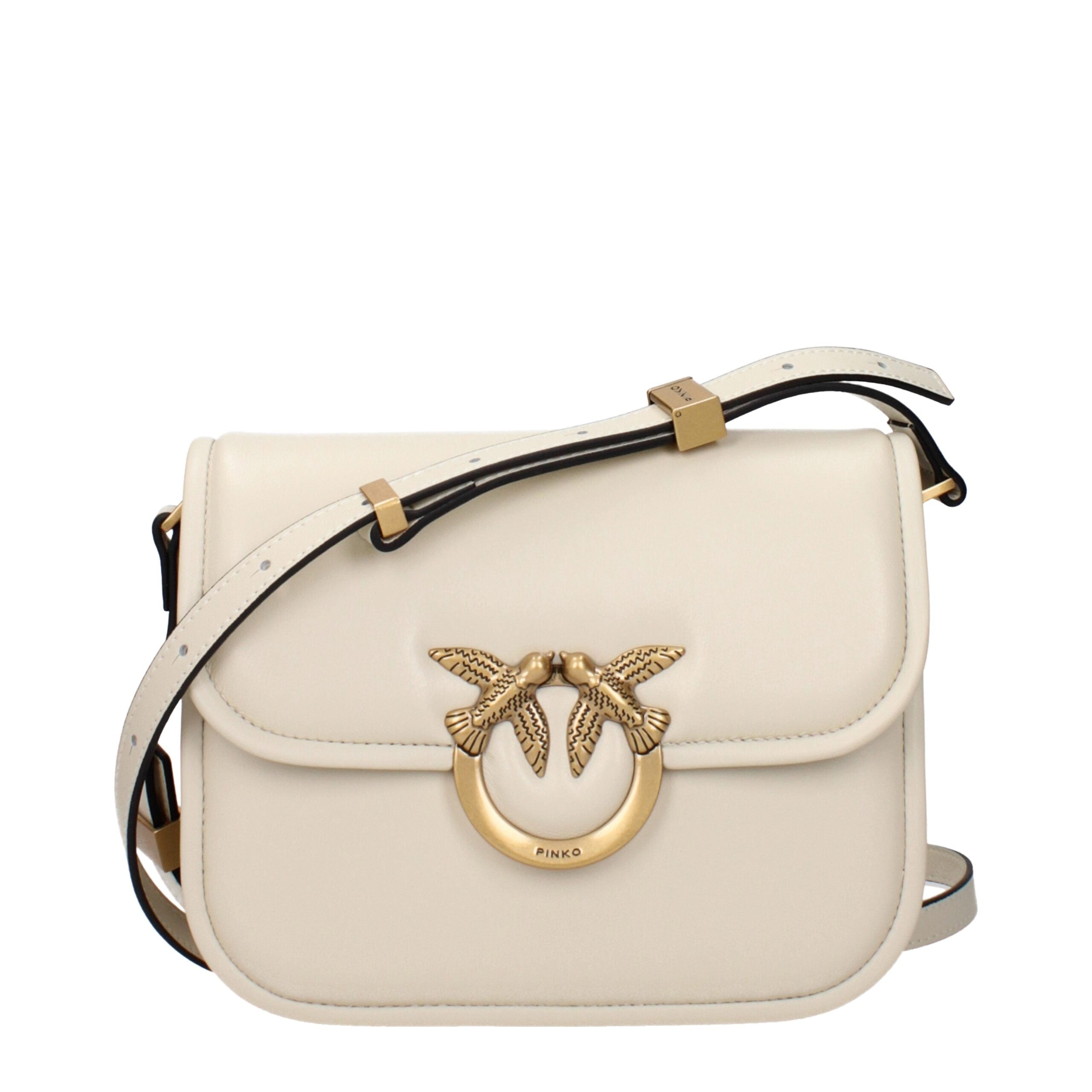 Beige Leather Crossbody Bag PINKO