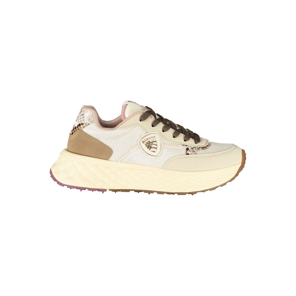 Beige Leather Women Sneaker Blauer