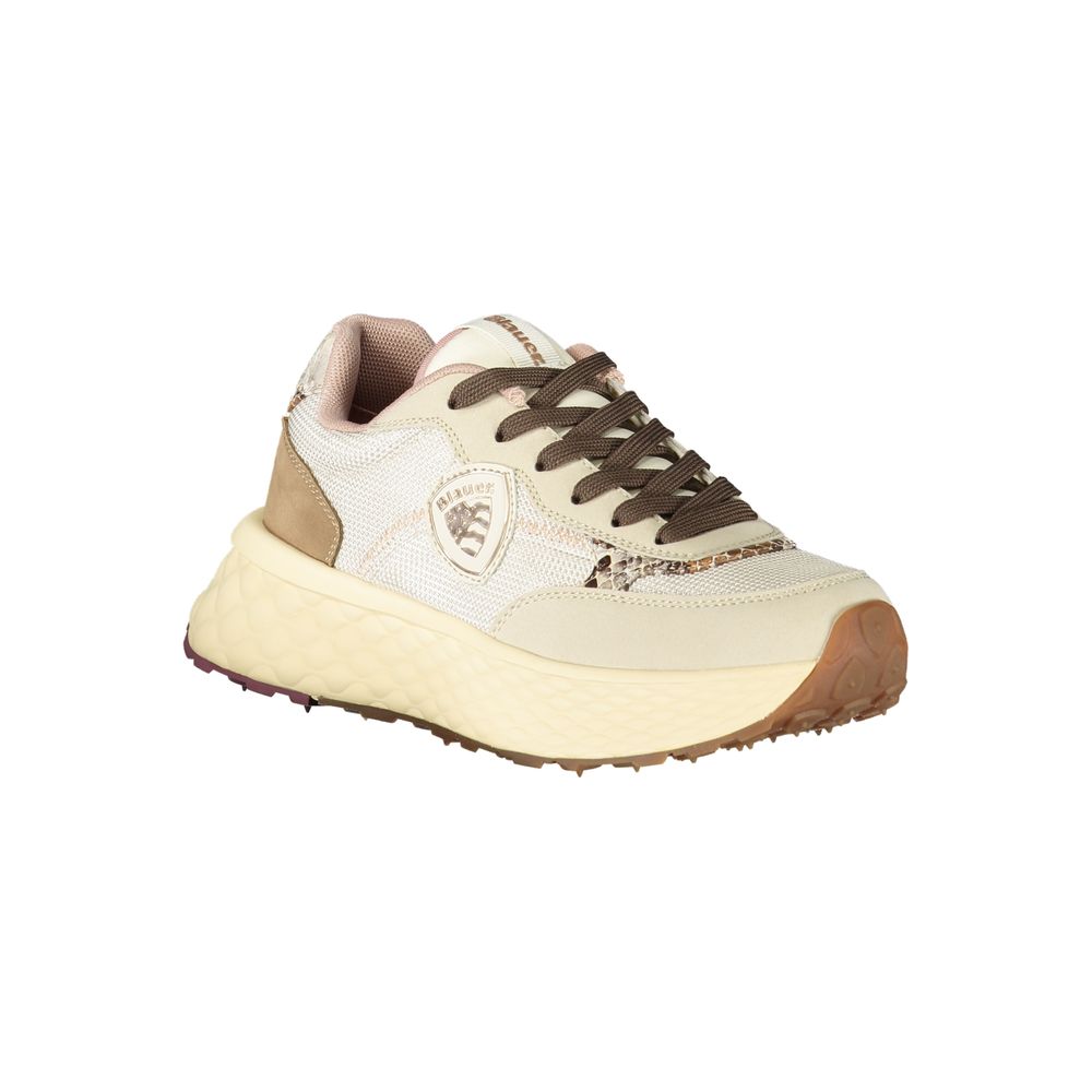 Beige Leather Women Sneaker Blauer