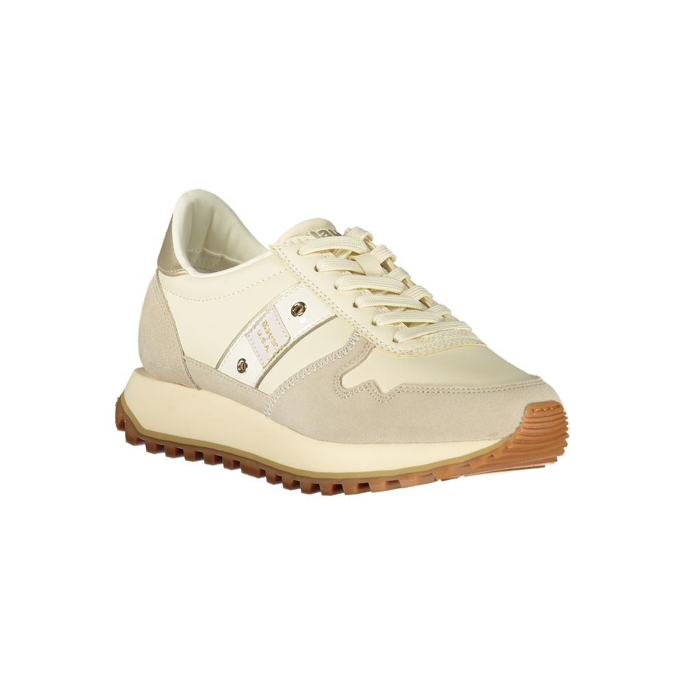 Beige Leather Women Sneaker Blauer